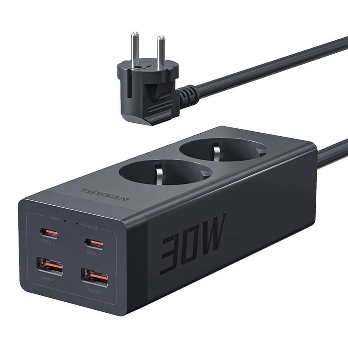 Πολύπριζο με USB Tessan power strip TS-FS01DE00