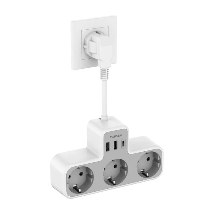 Πολύπριζο με USB Tessan TS-323X-C power strip
