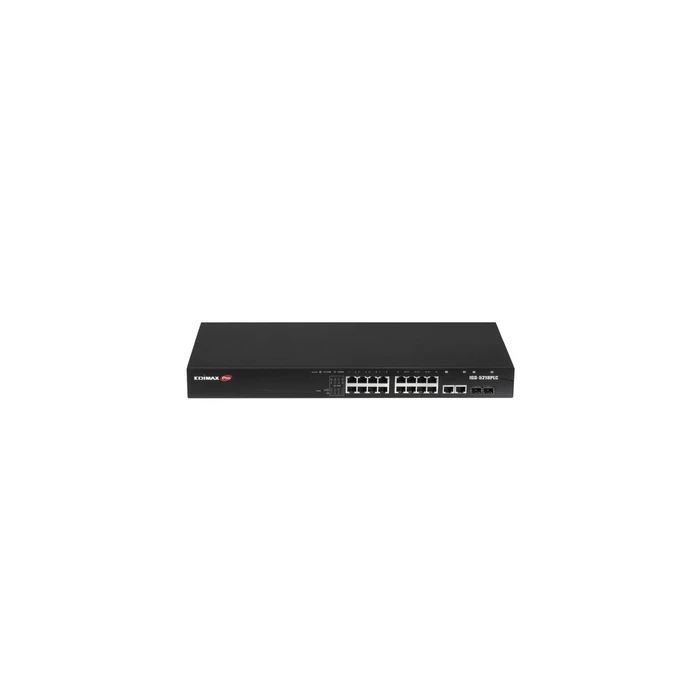 EDIMAX Pro IGS-5218PLC Industrial Rack-Mount Web-Smart Switch with 16 Gigabit PoE+ Ports and 2 Gigabit RJ45/SFP Combo Ports (18 Ports)