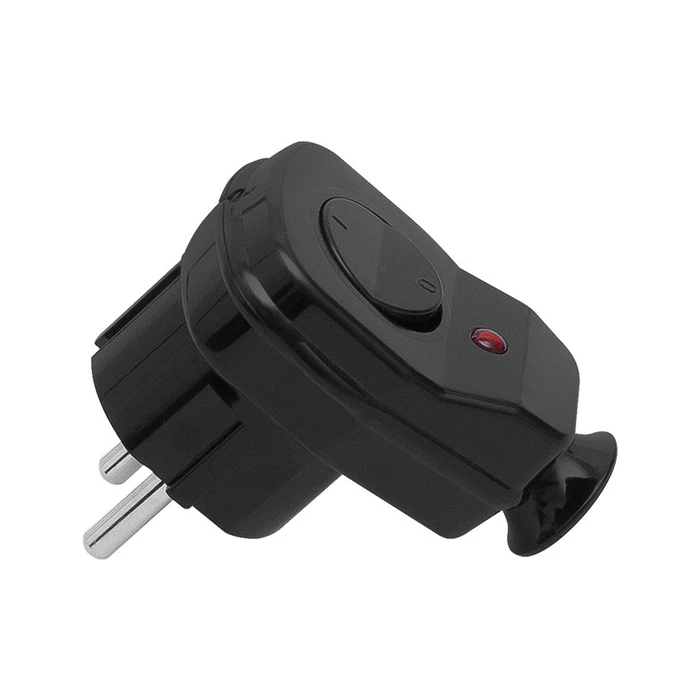 Σουκο Φις Ρεύματος Γωνία με Διακόπτη Μαύρο