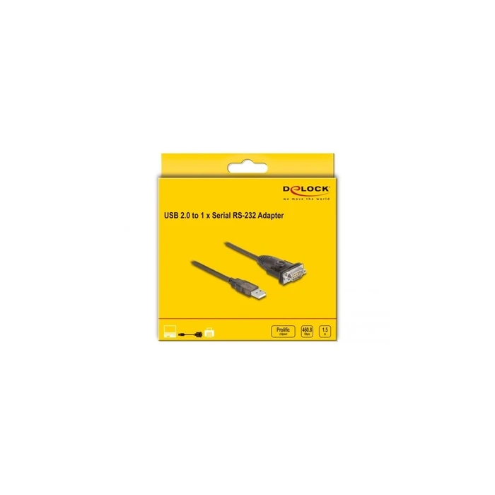 DELOCK Adapter USB 2.0 Type-A σε 1 x Σειριακή RS-232 D-sub 9 ακίδων (62645)