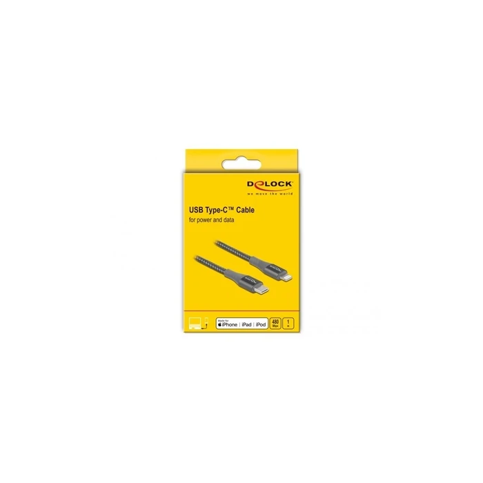 DeLock USB-C to Lightning Cable Grey 1m (Model 86631)