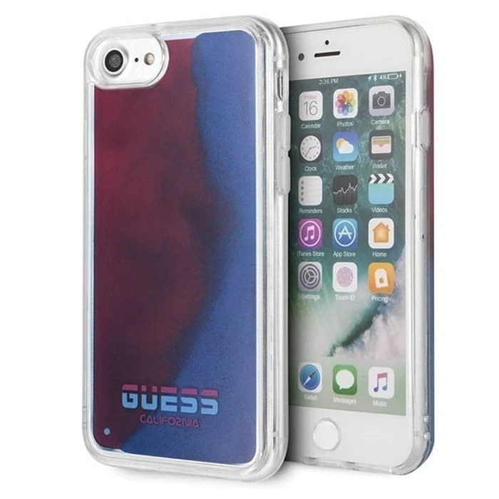 Guess GUHCI8GLCRE Apple iPhone SE 2022/SE 2020/8/7 red hard case California Glow in the dark