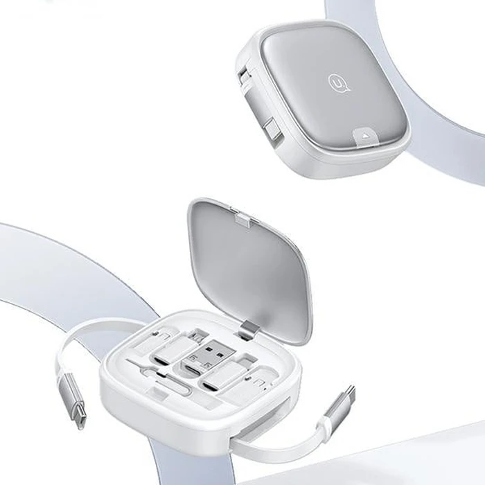 USAMS US-SJ650 3in1 cable MicroUSB / USB-C / Lightning 60W silver