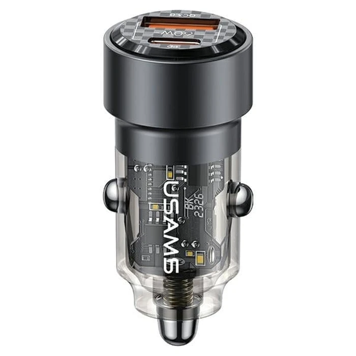 USAMS C39 car charger USB-A, USB-C 60W black