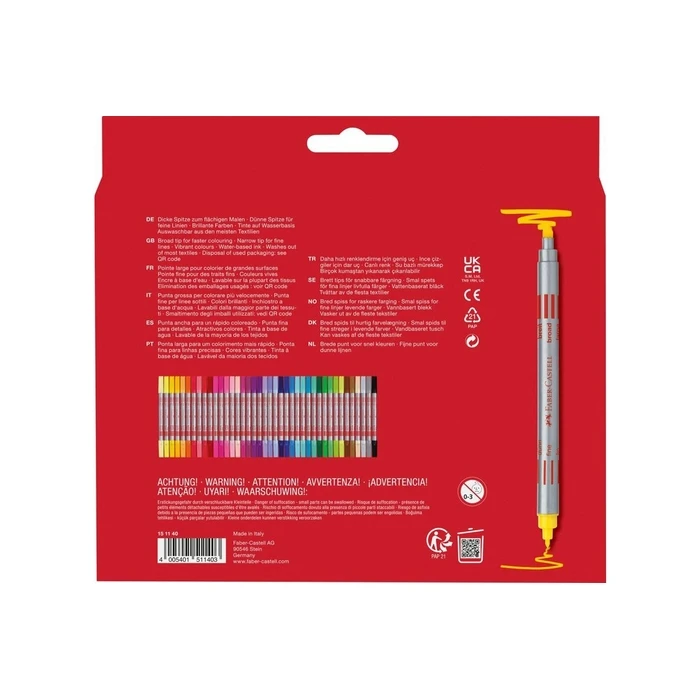 Faber-Castell Μαρκαδόροι Ζωγραφικής 1mm Λεπτοί Σετ 40 Χρώματα 151140
