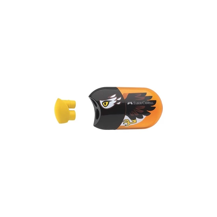 Faber-Castell Aetos Double Plastic Sharpener Yellow Barrel with Eraser (183527)