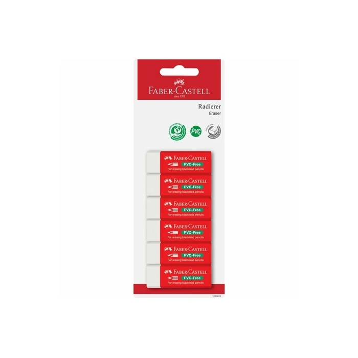 Faber-Castell Γόμα για Μολύβι 189525 6τμχ Λευκή