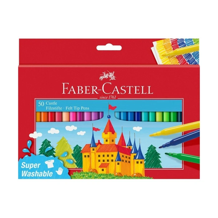 Faber-Castell Μαρκαδόροι Ζωγραφικής Λεπτοί Πλενόμενοι - Σετ 50 χρώματα (554204)
