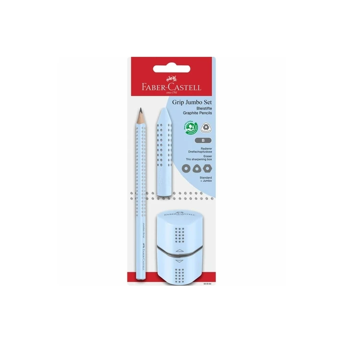 Faber-Castell Jumbo Pencil with Sharpener and Eraser, Blue