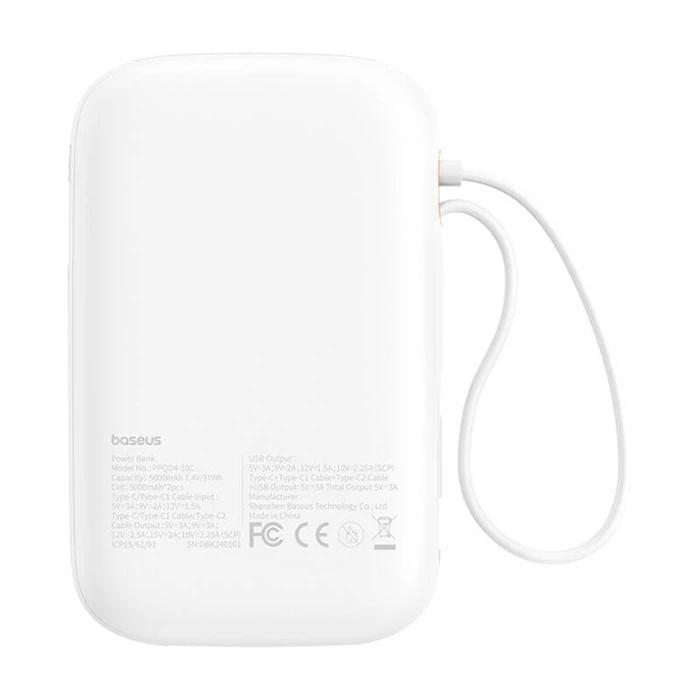 Power Bank Baseus QPow 2 10000mAh 30W (White)