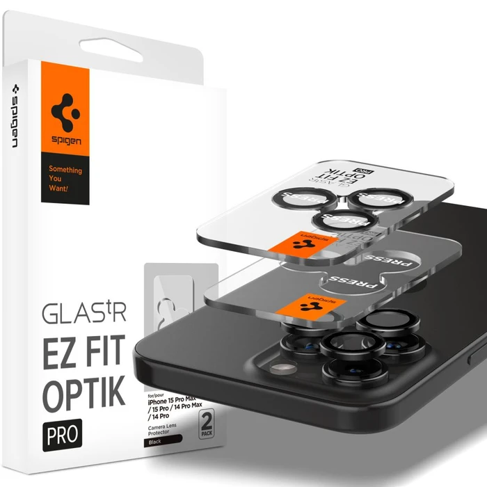 Spigen Optik.tr ez Fit Camera Protector Apple iPhone 14 Pro / 14 Pro Max / 15 Pro / 15 Pro Max / 16 Pro / 16 Pro Max / 17 Pro / 17 Pro Max Crystal Clear [2 PACK]