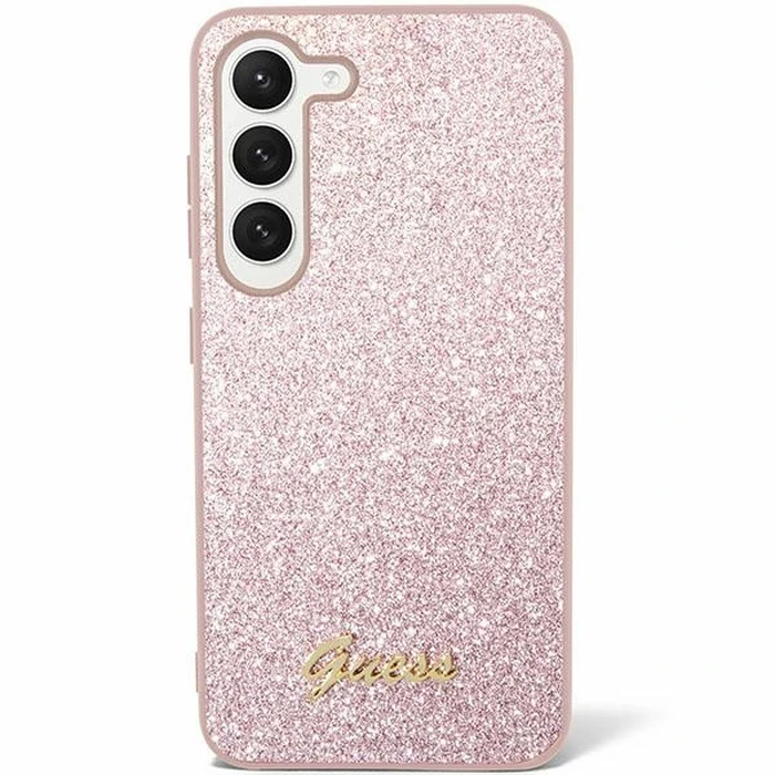 Guess GUHCS24MHGGSHP Samsung Galaxy S24+ Plus hardcase Glitter Script pink