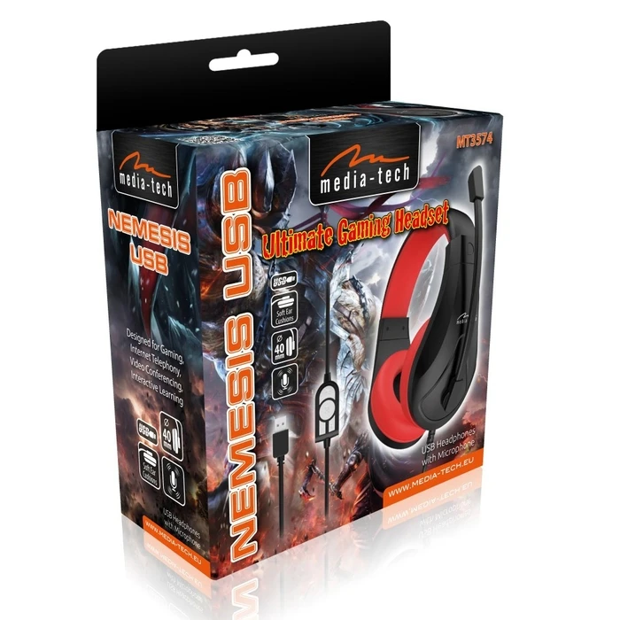 Gaming Headsets Media Tech NEMESIS USB Stereo, with microphone