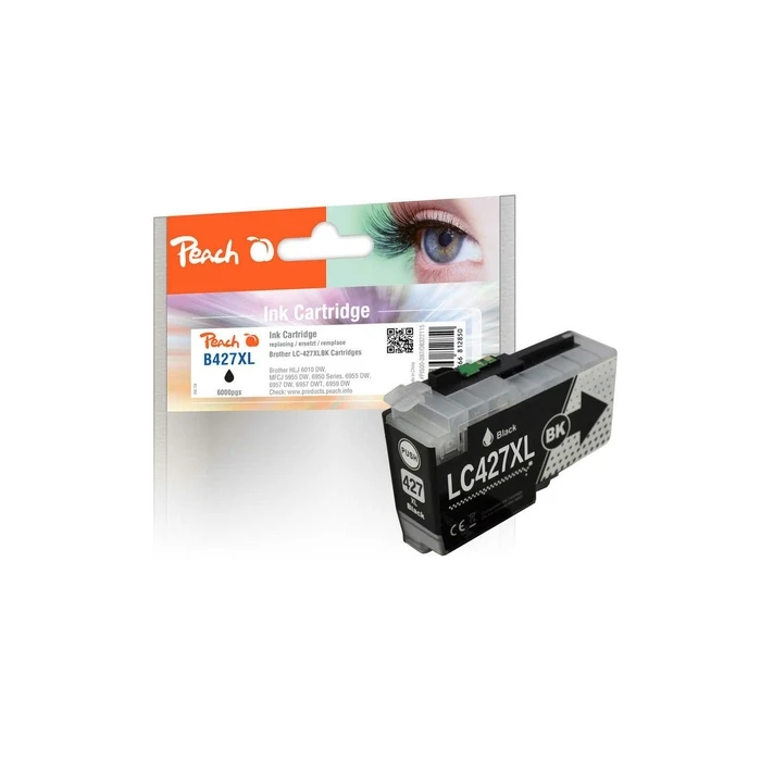 Peach Συμβατή Φιάλη Μελανιού Brother LC-427XL Μαύρο (PI500-397)