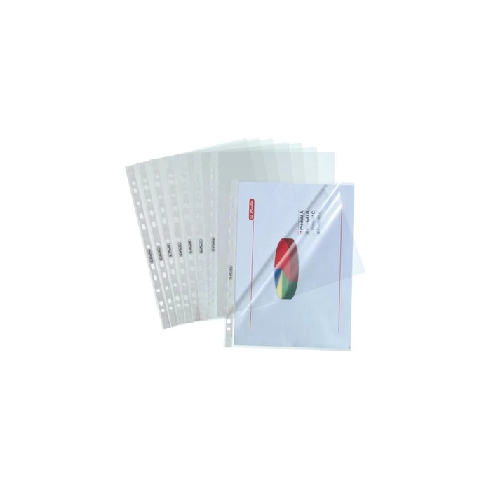 Herlitz Prospekthülle A4 PP Standard – Textured Clear Pockets, open top + side, 100 pcs (MPN 10840098, EAN 4008110312408)