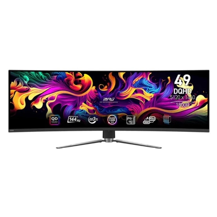 MSI MPG 491CQP QD-OLED 49" DQHD (5120x1440) Curved Gaming Monitor — 144Hz, 0.03ms, HDR