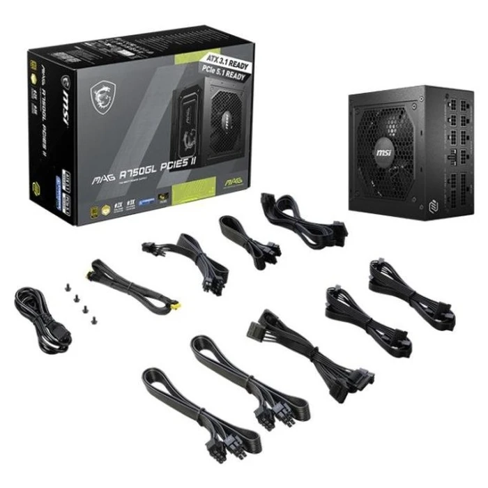 Τροφοδοτικό MSI MAG A750GL PCIE5 II 750W, 80 PLUS Gold, πλήρως modular