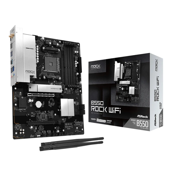 ASRock B550 Rock WiFi ATX Motherboard (AMD AM4, B550)