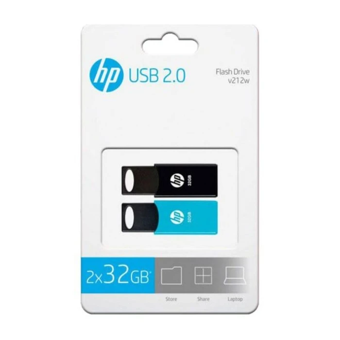 USB Flash HP 212 USB 2.0 Μπλε/Μαύρο (2 uds) 32 GB