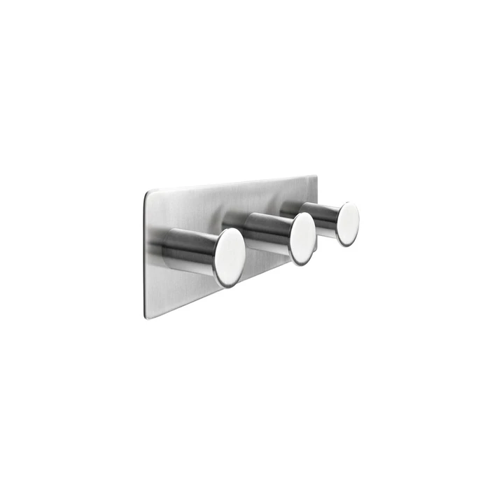 tesa Powerbutton Classic Hook Rail Stainless Steel, 3-hook (MPN 59334-00000-01)