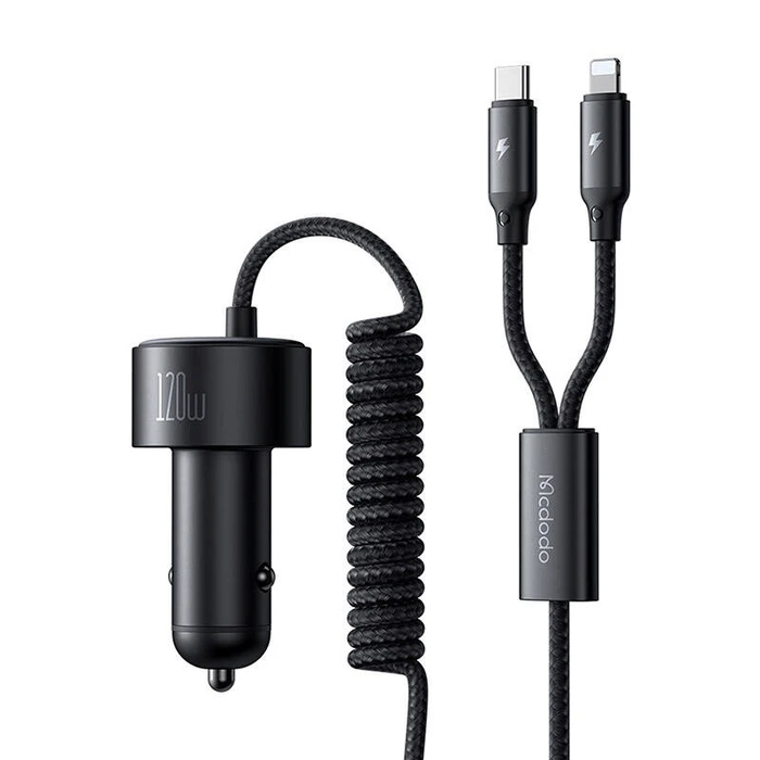 Φορτιστής Αυτοκινήτου Mcdodo CC-0370 USB-C, Lightning, 120W, retractable cables