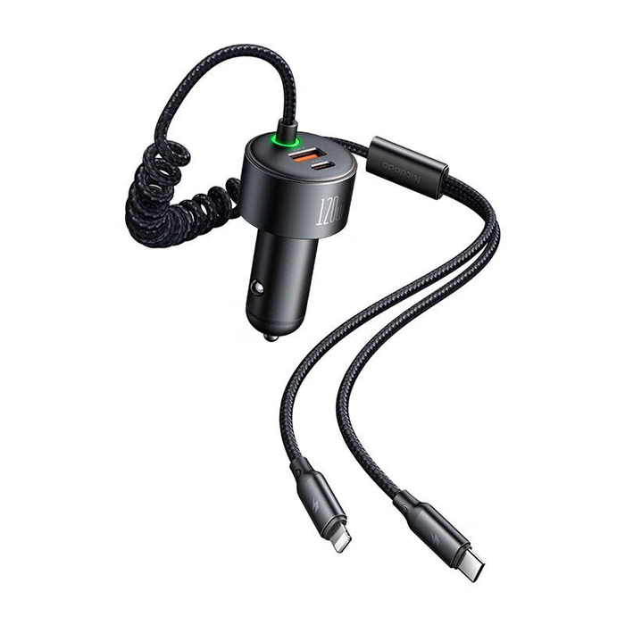 Φορτιστής Αυτοκινήτου Mcdodo CC-0370 USB-C, Lightning, 120W, retractable cables
