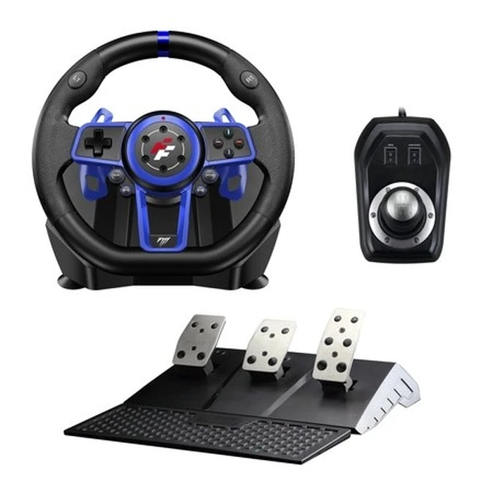 FlashFire Suzuka F111 Gaming Τιμόνι (Black/Blue) για PS5, PS4, PS3, PC, Nintendo Switch, Xbox
