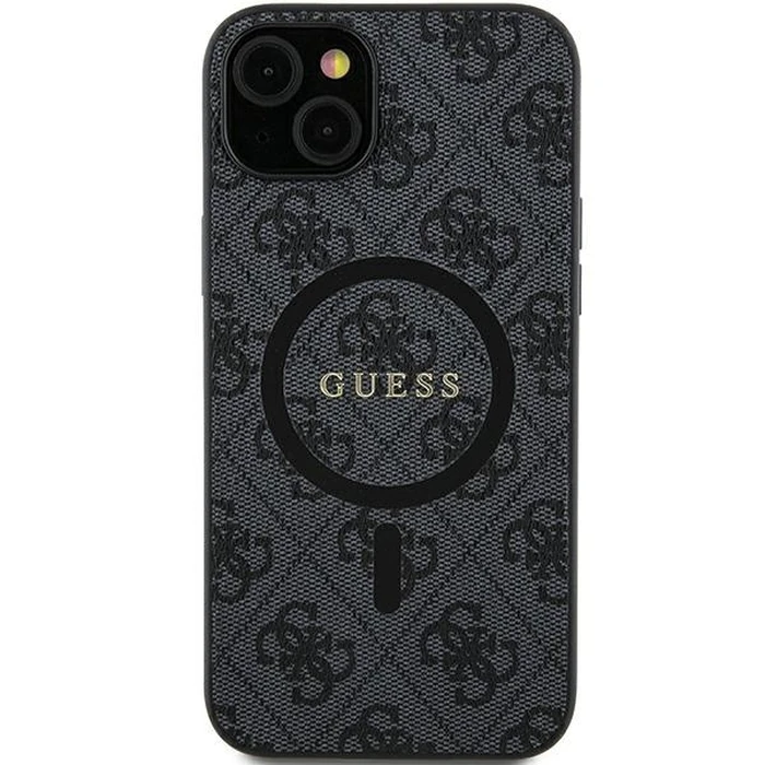 Guess GUHMS24SG4GFRK Samsung Galaxy S24 hardcase 4G Collection Leather Metal Logo MagSafe black