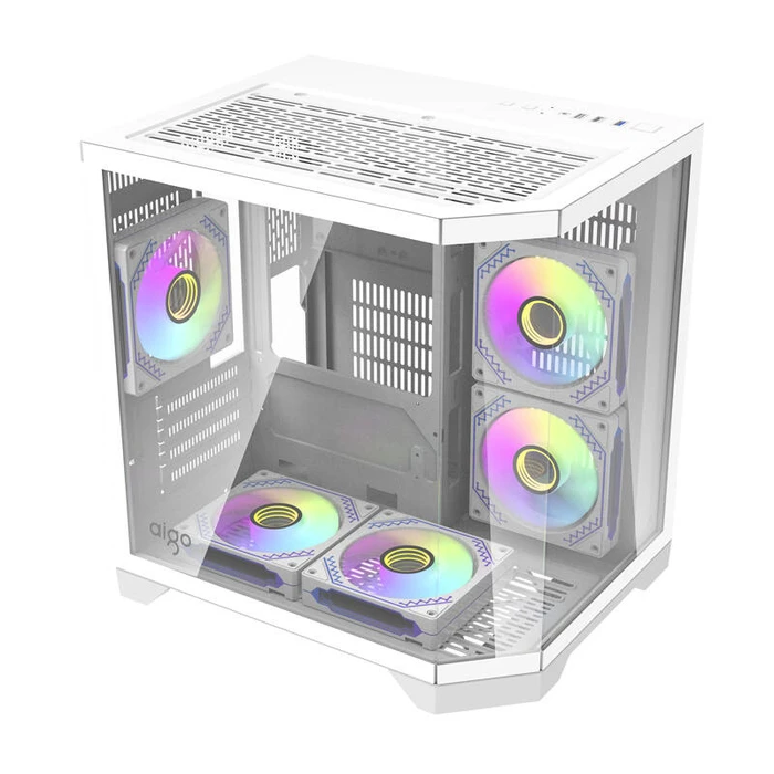 Darkflash FT350 Gaming Mini Tower Κουτί Υπολογιστή με Πλαϊνό Παράθυρο και RGB Φωτισμό Λευκό