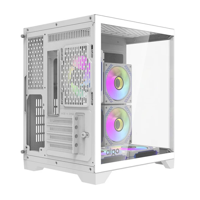 Darkflash FT350 Gaming Mini Tower Κουτί Υπολογιστή με Πλαϊνό Παράθυρο και RGB Φωτισμό Λευκό