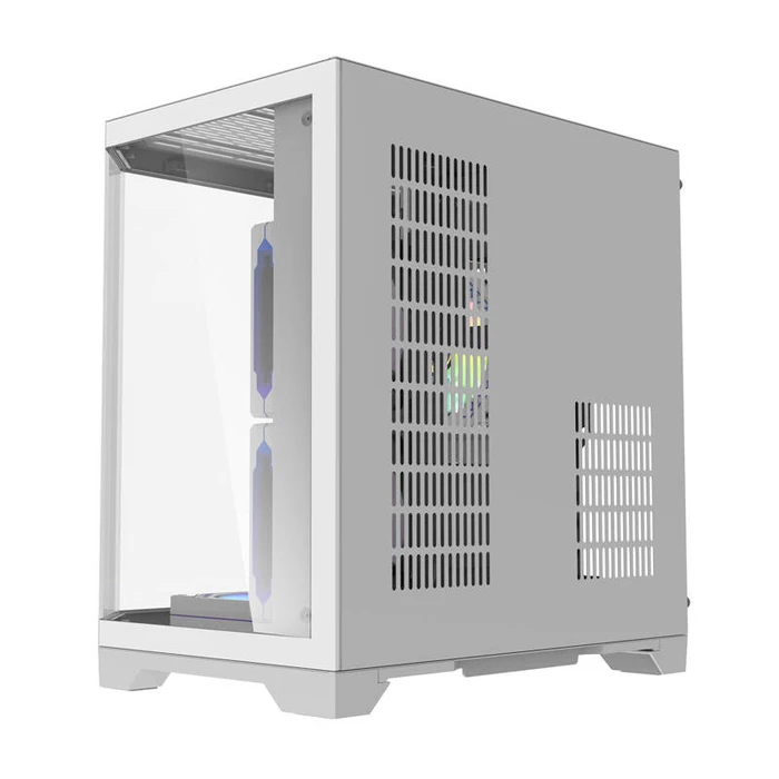 Darkflash FT350 Gaming Mini Tower Κουτί Υπολογιστή με Πλαϊνό Παράθυρο και RGB Φωτισμό Λευκό