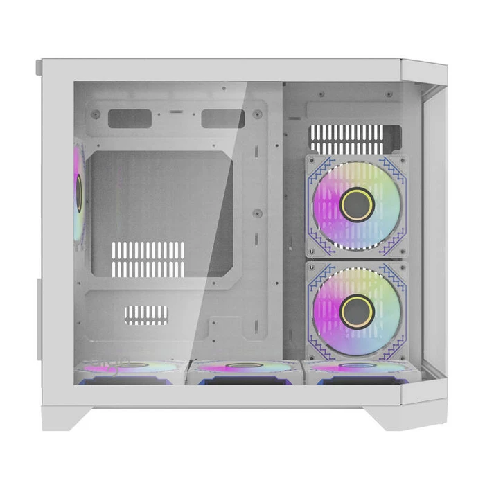 Darkflash FT418 Gaming Midi Tower Κουτί Υπολογιστή με Πλαϊνό Παράθυρο και RGB Φωτισμό Λευκό