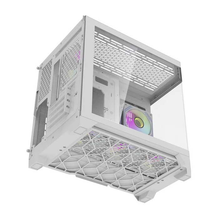 Darkflash FT418 Gaming Midi Tower Κουτί Υπολογιστή με Πλαϊνό Παράθυρο και RGB Φωτισμό Λευκό