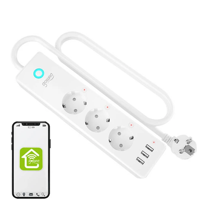 Gosund P1 Plus Smart Πολύπριζο Ασφαλείας 3 Θέσεων με 3 USB-A, Διακόπτη και Καλώδιο 1.5m