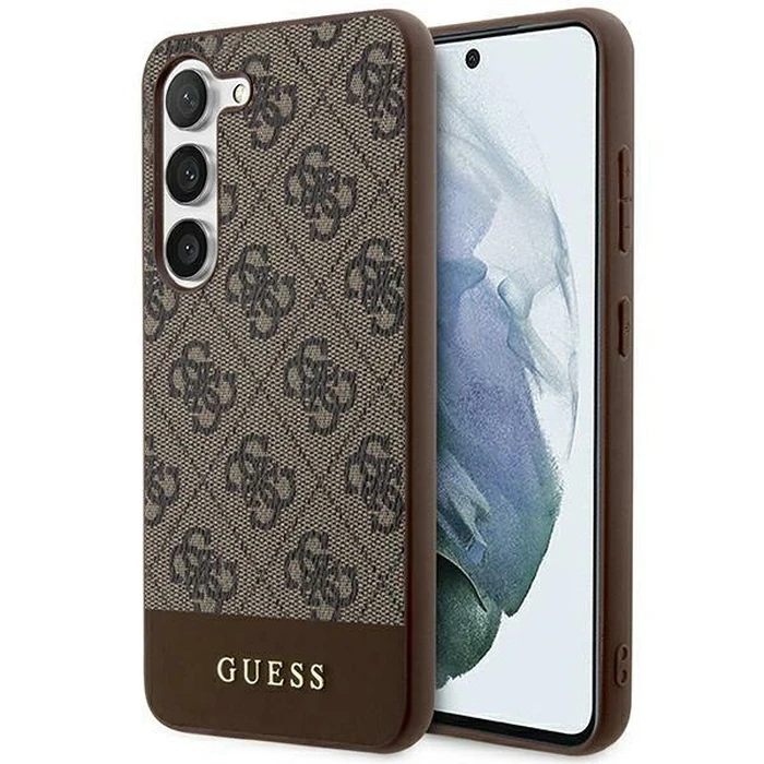Guess GUHCS24MG4GLBR Samsung Galaxy S24+ Plus hardcase 4G Stripe Collection brown