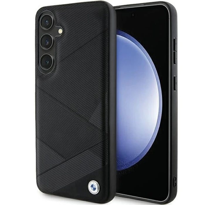 BMW BMHCS24M23RCGPK Samsung Galaxy S24+ Plus hardcase Signature Leather Crossing Lines Pattern black