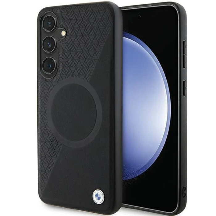 BMW BMHMS24S23RTPK Samsung Galaxy S24 hardcase Signature Leather Half Textured & Circle MagSafe black