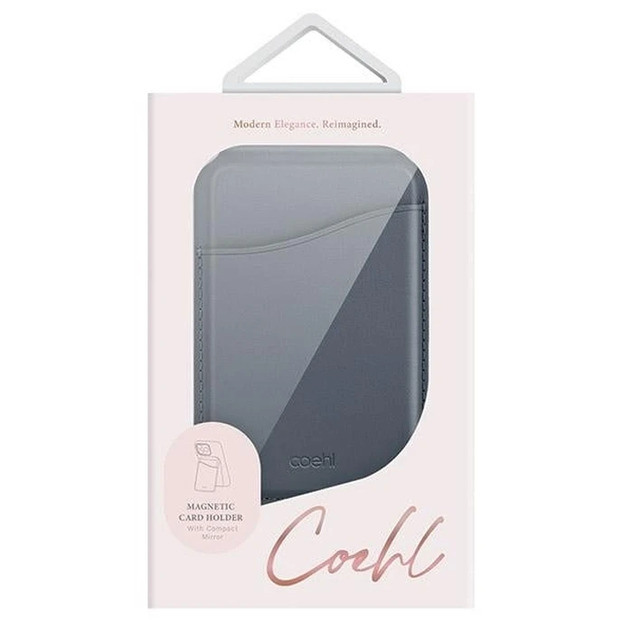 UNIQ Coehl Esme MagSafe magnetic wallet with mirror and stand sapphire blue