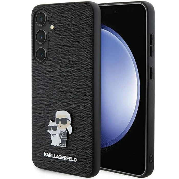 Karl Lagerfeld KLHCS24SPSAKCMPK Samsung Galaxy S24 hardcase Saffiano Karl & Choupette Metal Pin black