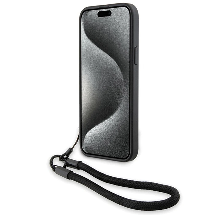 BMW BMHCP15S23RMRLK Apple iPhone 15 / 14 / 13 hardcase Signature Leather Wordmark Cord black
