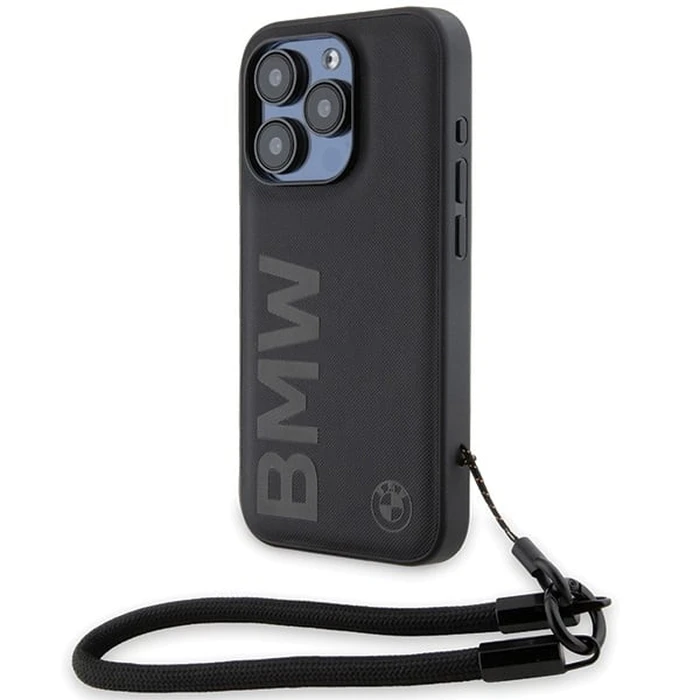 BMW BMHCP15X23RMRLK Apple iPhone 15 Pro Max hardcase Signature Leather Wordmark Cord black