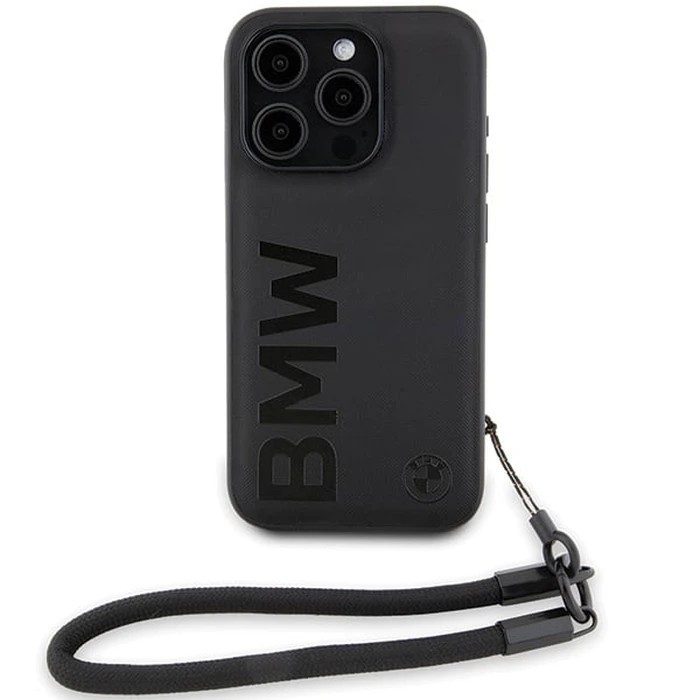 BMW BMHCP15X23RMRLK Apple iPhone 15 Pro Max hardcase Signature Leather Wordmark Cord black