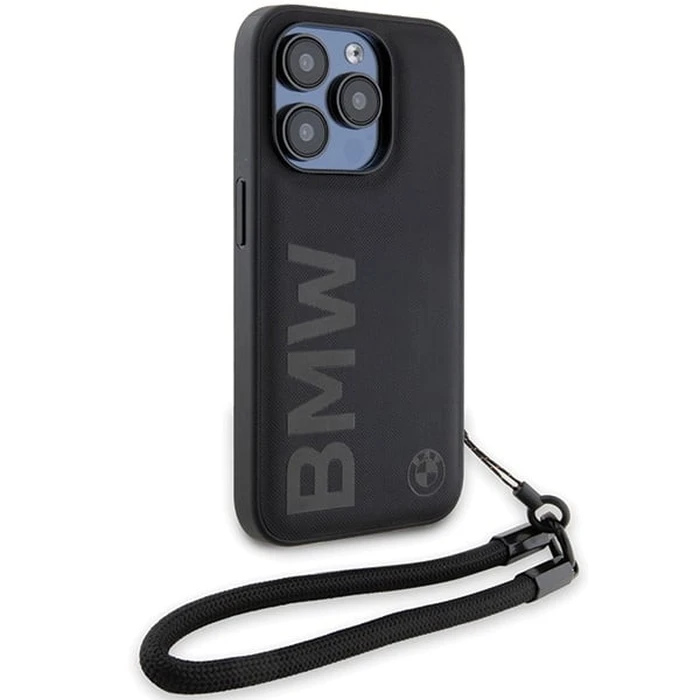 BMW BMHCP15X23RMRLK Apple iPhone 15 Pro Max hardcase Signature Leather Wordmark Cord black