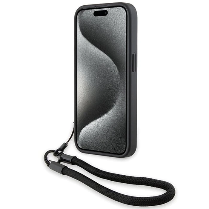 BMW BMHCP15X23RMRLK Apple iPhone 15 Pro Max hardcase Signature Leather Wordmark Cord black