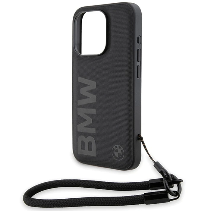 BMW BMHCP15X23RMRLK Apple iPhone 15 Pro Max hardcase Signature Leather Wordmark Cord black