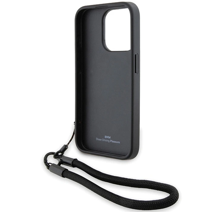 BMW BMHCP15X23RMRLK Apple iPhone 15 Pro Max hardcase Signature Leather Wordmark Cord black