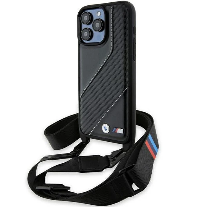 BMW BMHCP15L23PSCCK Apple iPhone 15 Pro hardcase M Edition Carbon Stripe & Strap black