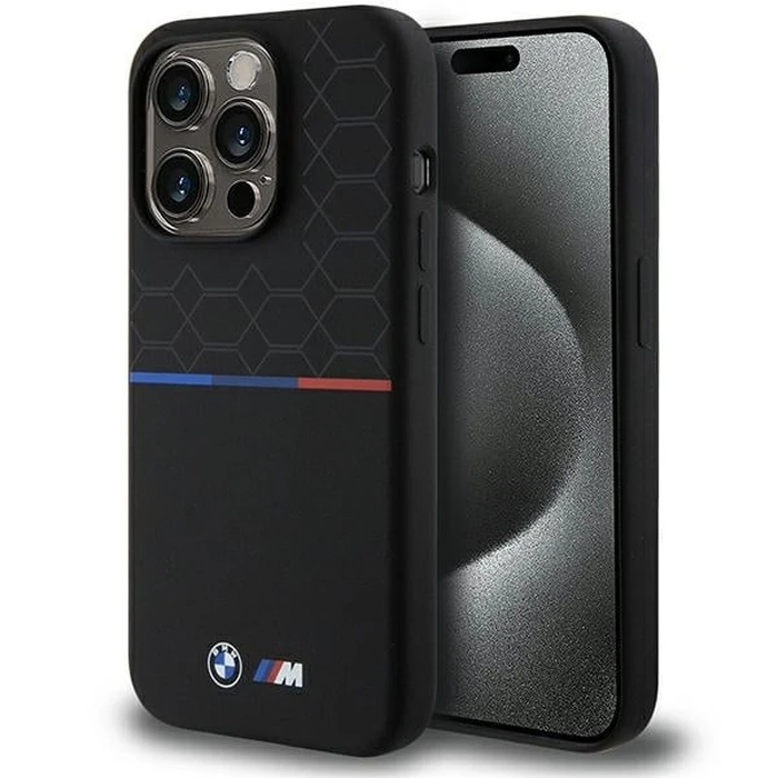 BMW BMHMP15L22SMPK Apple iPhone 15 Pro hardcase M Silicone Pattern MagSafe black