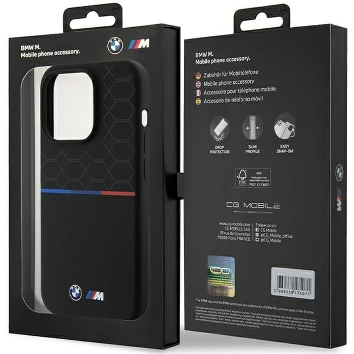 BMW BMHMP15L22SMPK Apple iPhone 15 Pro hardcase M Silicone Pattern MagSafe black